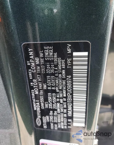 2023 Genesis Gv70 Base from USA, damaged, VIN KMUMADTBXPU098974